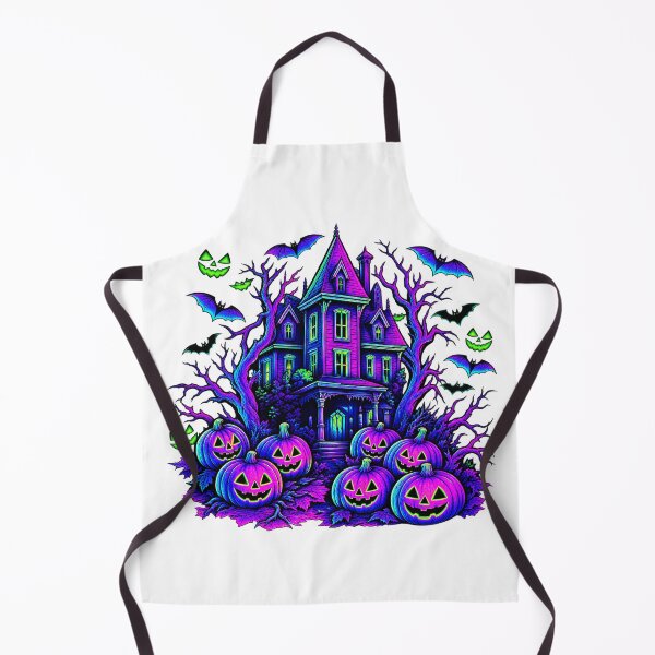 Item preview, Neon Halloween Haunted House Spooky Pumpkin Night designed and sold by Taniyah Gomes.