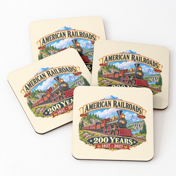 Item preview, American Railroads 200 Years - 1827-2027 Vintage Steam Train designed and sold by Myra365Art.