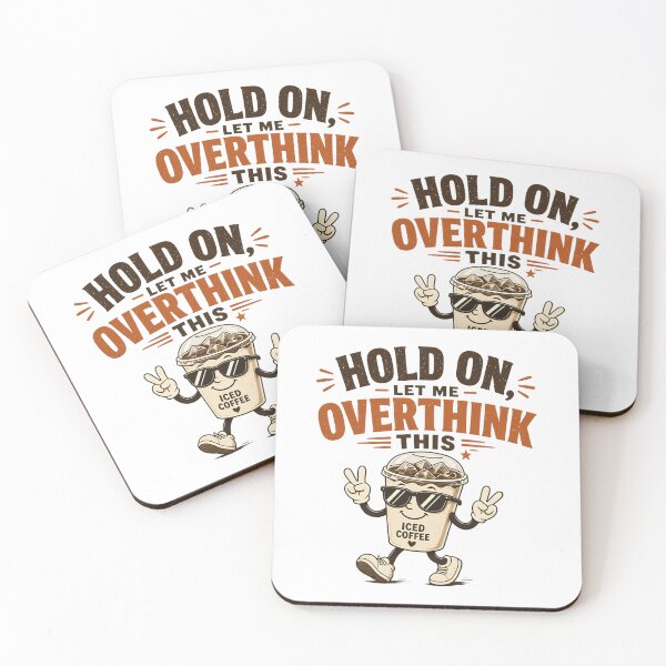 Item preview, Hold On Let Me Overthink This Retro Cartoon Coffee designed and sold by ValhallaHub.