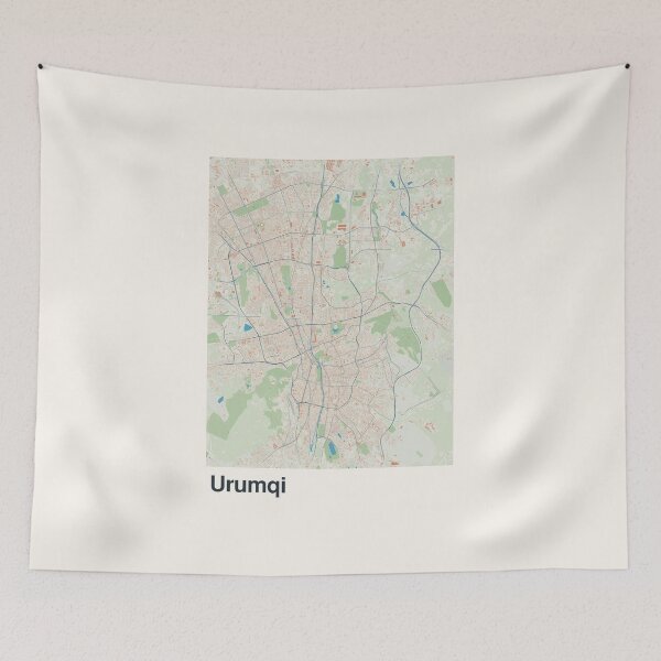 Item preview, Urumqi Minimalistic Map Art designed and sold by MapsNerd.