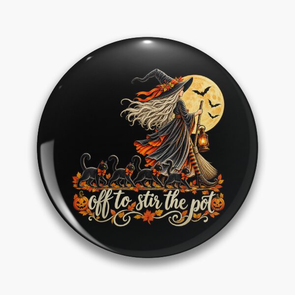 Item preview, Off to Stir The Pot Witch Black Cat Halloween Spooky Shirt designed and sold by Taniyah Gomes.