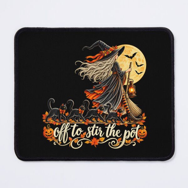 Item preview, Off to Stir The Pot Witch Black Cat Halloween Spooky Shirt designed and sold by Taniyah Gomes.