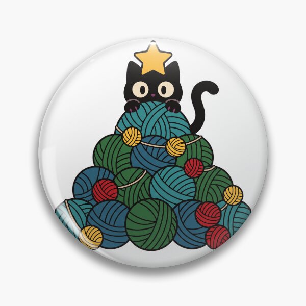 Item preview, Kawaii Cat Christmas Yarn Ball Pyramid designed and sold by DariaDoodleArt.