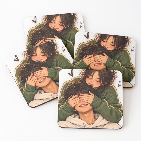 Item preview, Guess Who? - Cute Romantic Couple Peekaboo Art designed and sold by ArtByKapil.