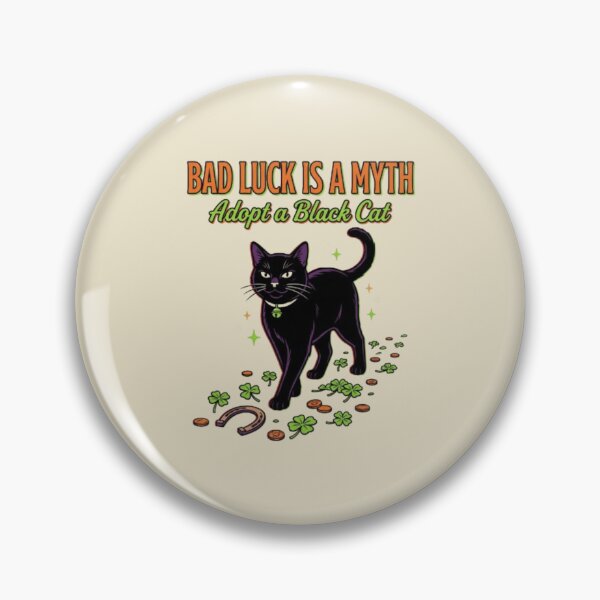 Item preview, Bad Luck Is a Myth Black Cat  Adopt a Black Cat  Black Cat Rescue Gift Halloween Cat Lover Cat Mom designed and sold by FurRealStudioCo.