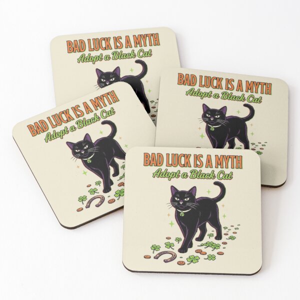 Item preview, Bad Luck Is a Myth Black Cat  Adopt a Black Cat  Black Cat Rescue Gift Halloween Cat Lover Cat Mom designed and sold by FurRealStudioCo.