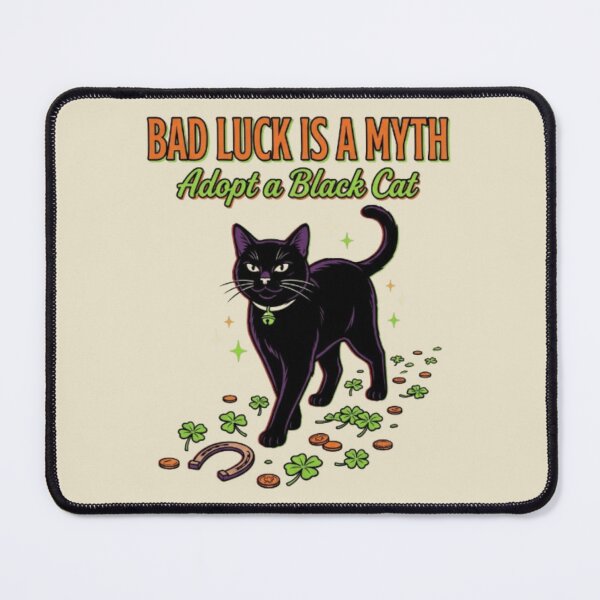 Item preview, Bad Luck Is a Myth Black Cat Adopt a Black Cat Black Cat Rescue Gift Halloween Cat Lover Cat Mom designed and sold by FurRealStudioCo.