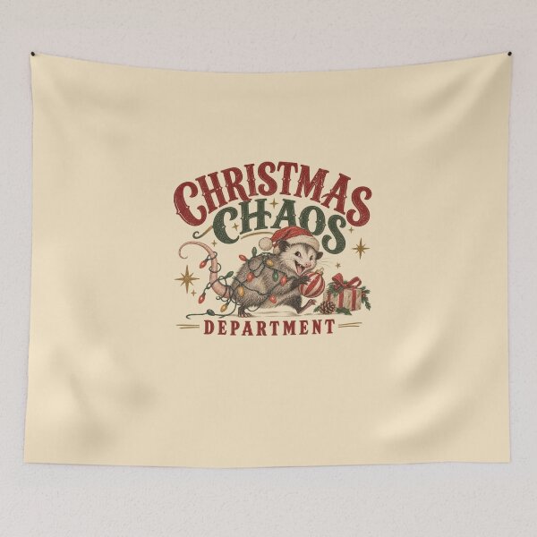Item preview, Title Christmas Chaos Department – Funny Vintage Possum designed and sold by NookMerch97 .