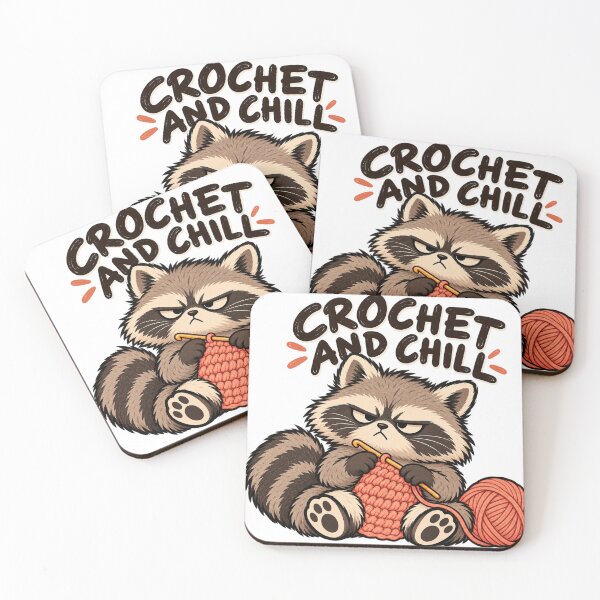 Item preview, Funny Crochet Raccoon – Cute Crochet Lover Sticker designed and sold by The Silly Grumpy Society.