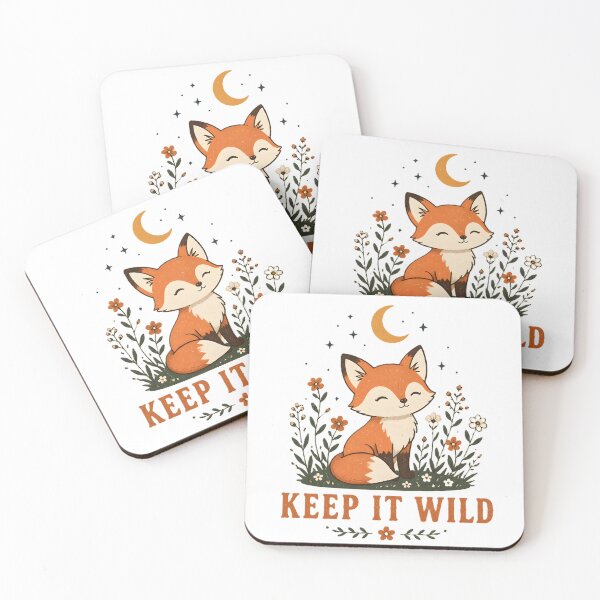 Item preview, Keep It Wild Fox – Cute Woodland Fox with Wildflowers and Moon designed and sold by dreamz-world.