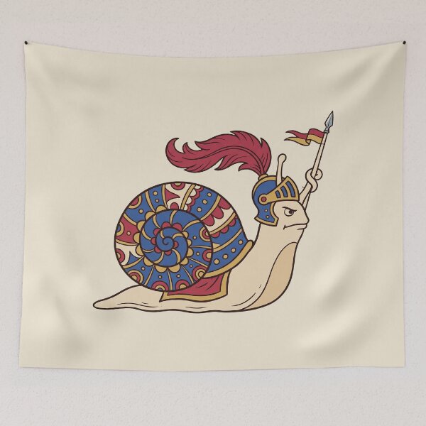 Item preview, Snail Knight, Medieval Manuscript Marginalia designed and sold by Rariks.
