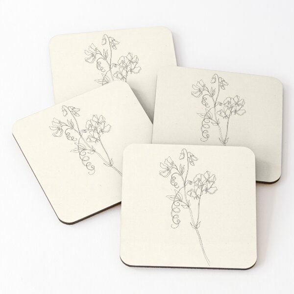 Item preview, Single Sweet Pea Stem | Minimalist Continuous Line Floral Print designed and sold by Zaramodo.