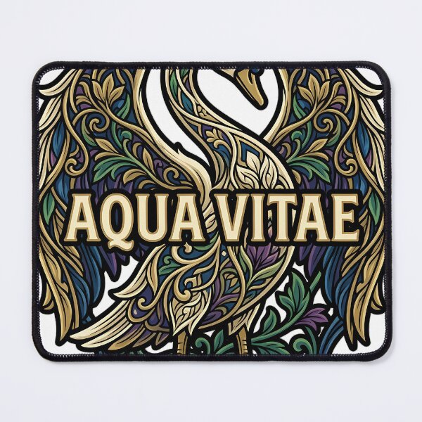 Item preview, Art Nouveau Swan Aqua Vitae - Gothic Botanical Emblem designed and sold by IllumeInk.
