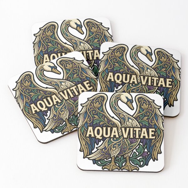 Item preview, Art Nouveau Swan Aqua Vitae - Gothic Botanical Emblem designed and sold by IllumeInk.