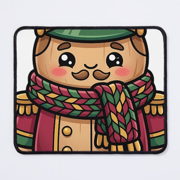 Item preview, Cute Christmas Nutcracker Captain in a Long Knitted Scarf designed and sold by pumsquare.