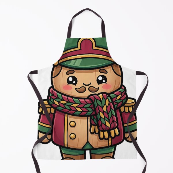 Item preview, Cute Christmas Nutcracker Captain in a Long Knitted Scarf designed and sold by pumsquare.