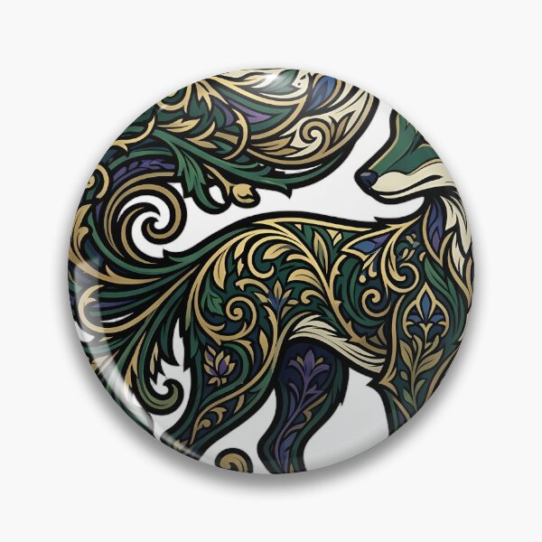 Item preview, Art Nouveau Fox - Flowing Tail Botanical Emblem designed and sold by IllumeInk.