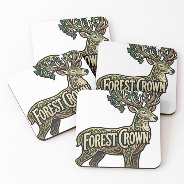 Item preview, Art Nouveau Deer Forest Crown - Botanical Antler Emblem designed and sold by IllumeInk.