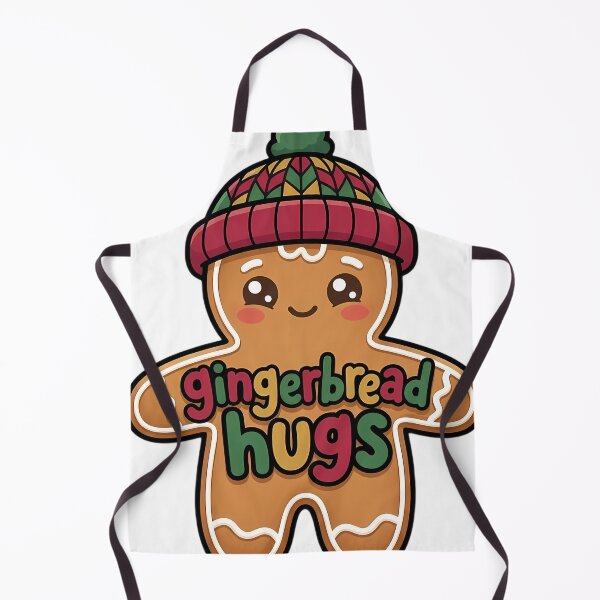 Item preview, Cute Christmas Gingerbread Man in a Knitted Bobble Hat - Gingerbread Hugs designed and sold by pumsquare.