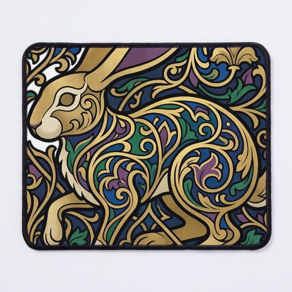Item preview, Art Nouveau Hare - Curled Vine Botanical Emblem designed and sold by IllumeInk.