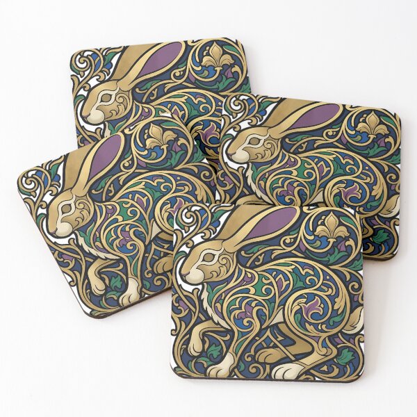 Item preview, Art Nouveau Hare - Curled Vine Botanical Emblem designed and sold by IllumeInk.