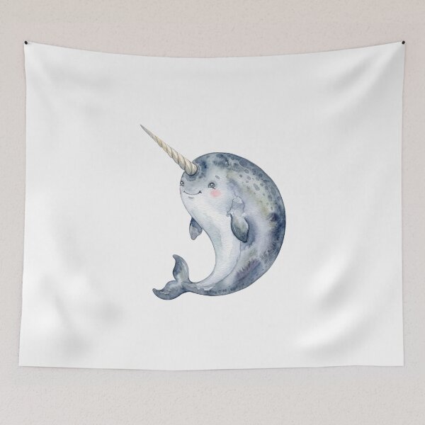Item preview, Majestic Narwhal Swimming Skyward Watercolor Art designed and sold by Digitalphoto4u.