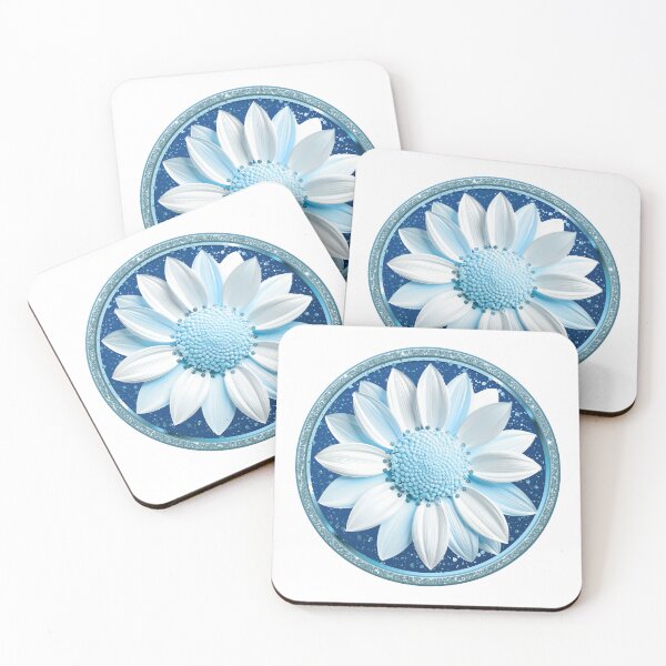 Item preview, Ocean Blue Dahlia Sparkle Glitter Floral Mandala designed and sold by MinimalAurashop.