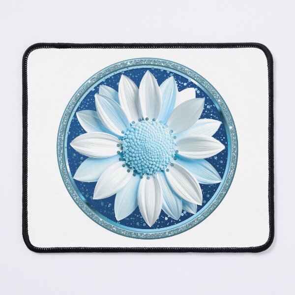 Item preview, Ocean Blue Dahlia Sparkle Glitter Floral Mandala designed and sold by MinimalAurashop.