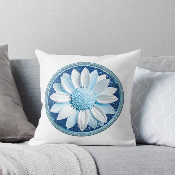 Item preview, Ocean Blue Dahlia Sparkle Glitter Floral Mandala designed and sold by MinimalAurashop.