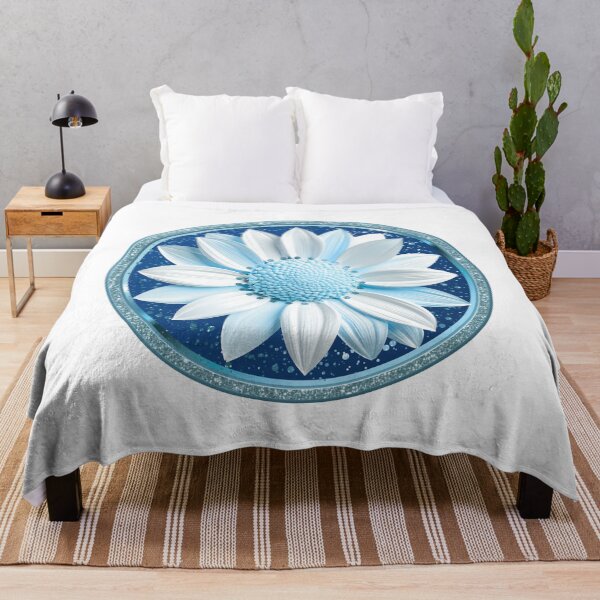 Item preview, Ocean Blue Dahlia Sparkle Glitter Floral Mandala designed and sold by MinimalAurashop.