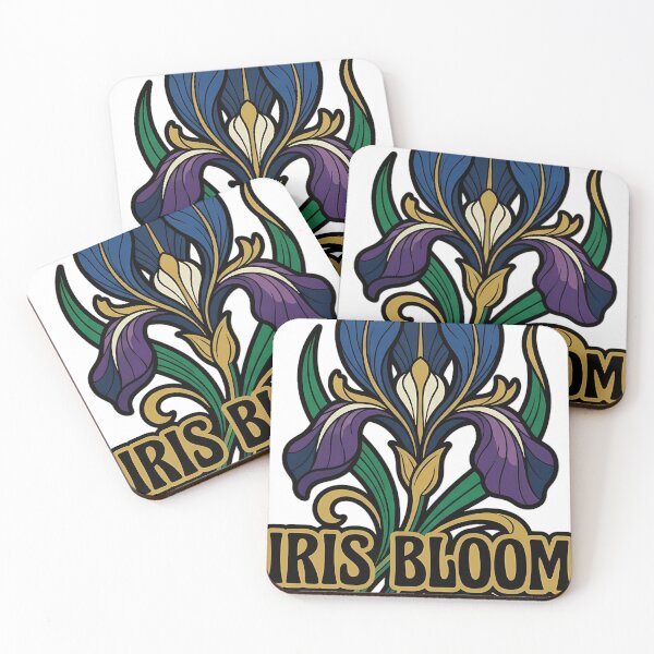 Item preview, Art Nouveau Iris Bloom - Botanical Floral Emblem designed and sold by IllumeInk.