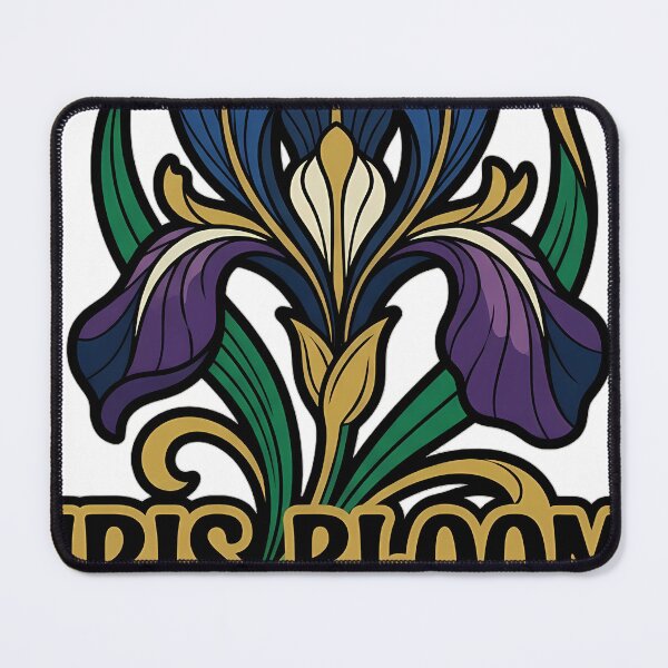 Item preview, Art Nouveau Iris Bloom - Botanical Floral Emblem designed and sold by IllumeInk.