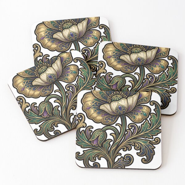 Item preview, Art Nouveau Poppy - Rounded Petal Botanical Emblem designed and sold by IllumeInk.