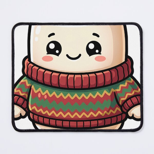 Item preview, Cute Christmas Marshmallow Kid in a Knitted Sweater designed and sold by pumsquare.