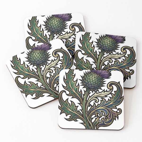 Item preview, Art Nouveau Thistle - Spiky Bloom Botanical Emblem designed and sold by IllumeInk.
