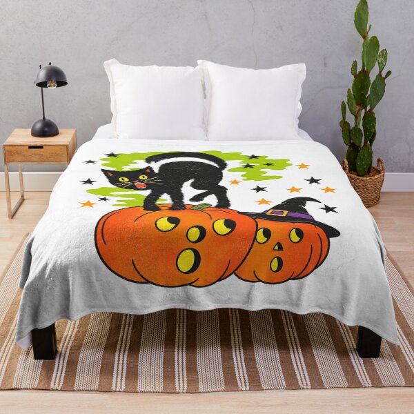 Item preview, Retro Halloween Black Cat and Pumpkins designed and sold by Denenberg Jardel.