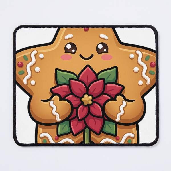 Item preview, Cute Christmas Gingerbread Star Kid with a Poinsettia designed and sold by pumsquare.