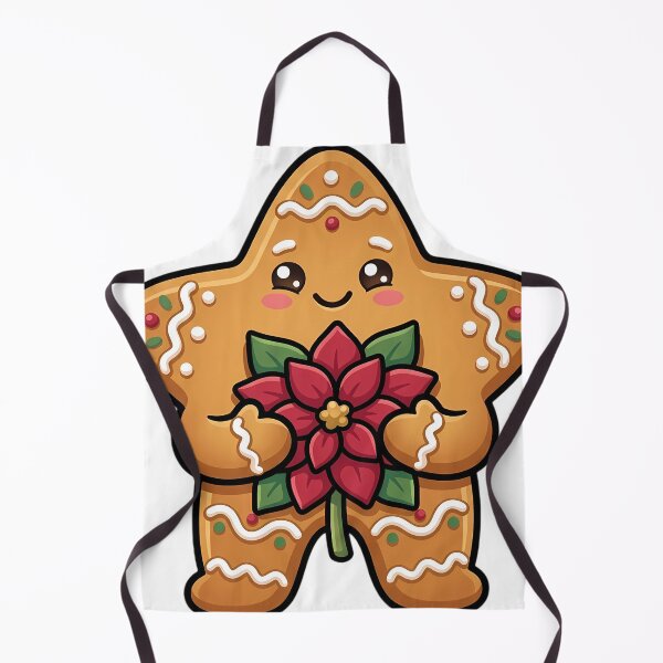 Item preview, Cute Christmas Gingerbread Star Kid with a Poinsettia designed and sold by pumsquare.