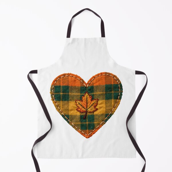 Item preview, Plaid Patchwork Heart Embroidered Autumn Maple Leaf designed and sold by abdelski.