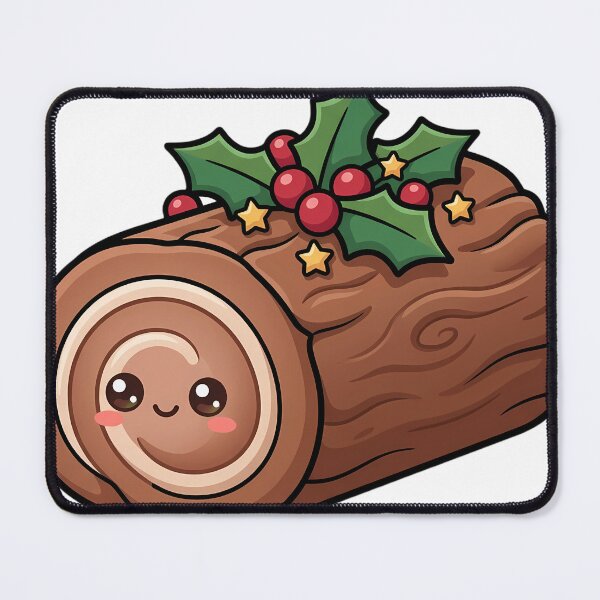 Item preview, Kawaii Yule Log Cake with a Happy Face designed and sold by pumsquare.
