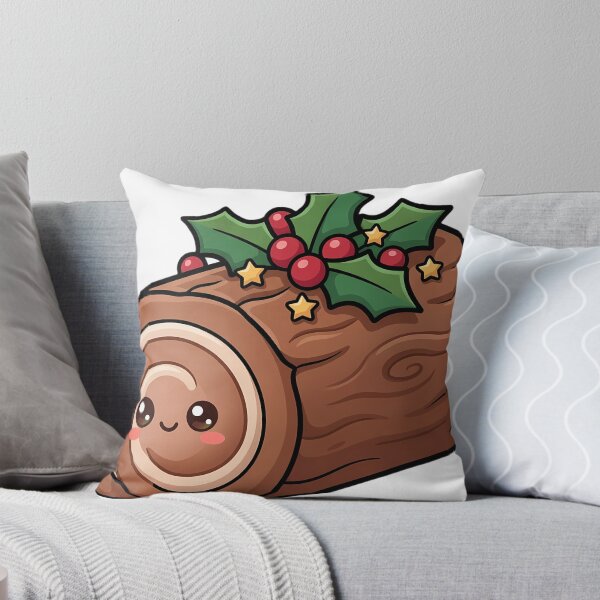 Item preview, Kawaii Yule Log Cake with a Happy Face designed and sold by pumsquare.