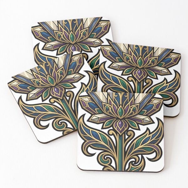 Item preview, Art Deco Crystal Blossom - Faceted Botanical Emblem designed and sold by IllumeInk.