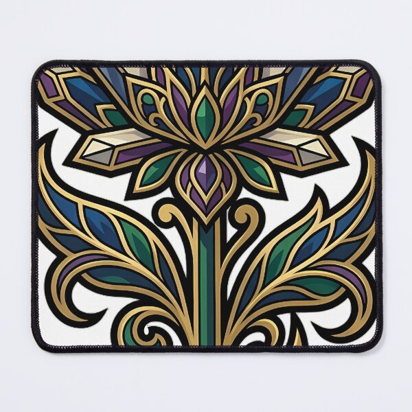 Item preview, Art Deco Crystal Blossom - Faceted Botanical Emblem designed and sold by IllumeInk.