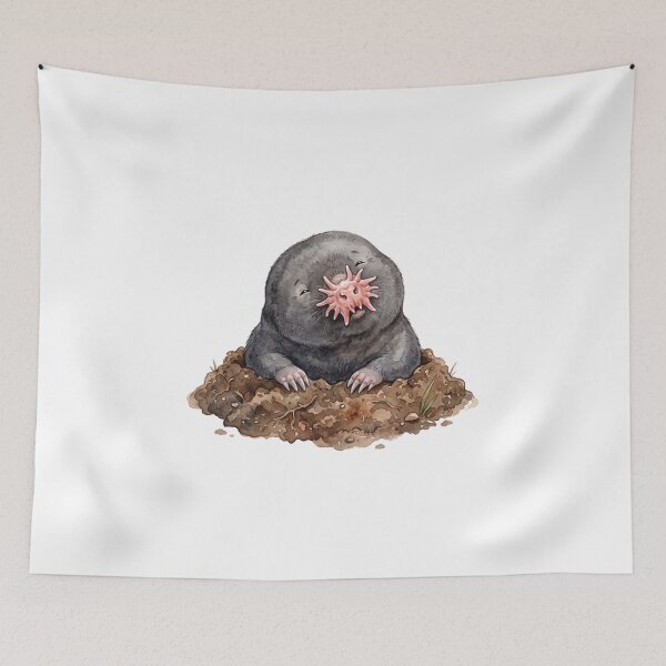 Item preview, Confused Star Nosed Mole Emerging Watercolor Art designed and sold by Digitalphoto4u.