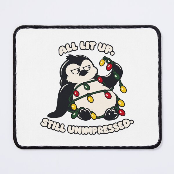 Item preview, All Lit Up Still Unimpressive Funny Christmas Tangled Penguin designed and sold by MalisoStickers.