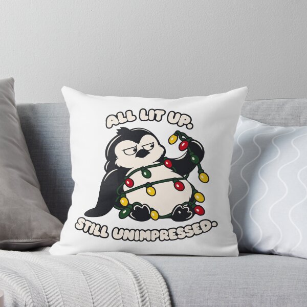 Item preview, All Lit Up Still Unimpressive Funny Christmas Tangled Penguin designed and sold by MalisoStickers.