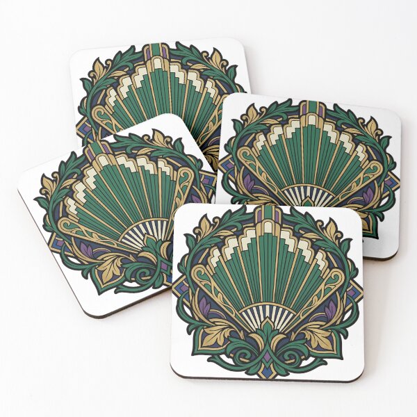 Item preview, Art Deco Reed - Vertical Geometric Fan Emblem designed and sold by IllumeInk.