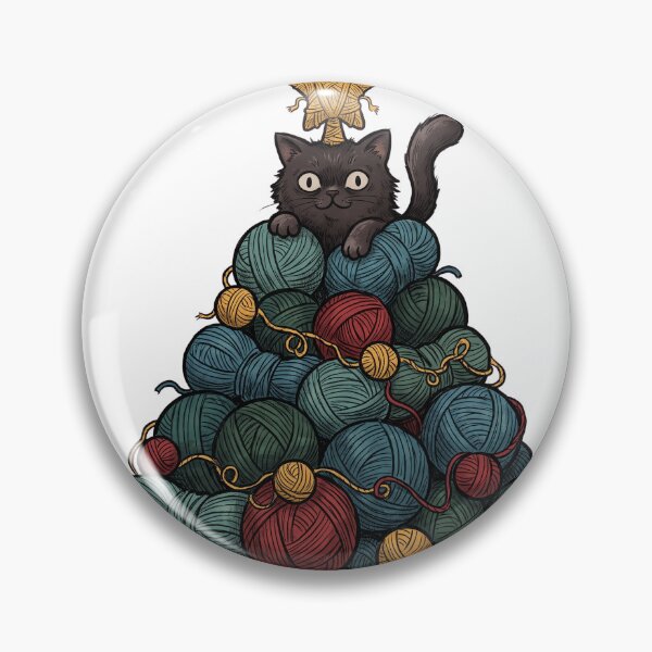 Artikelvorschau, Katze sitzt auf einem Wollknäuelbaum entworfen und verkauft von DariaDoodleArt.
