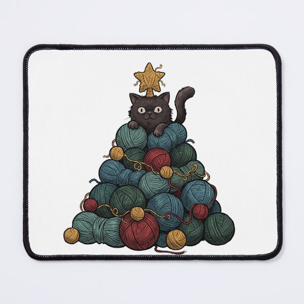 Item preview, Cat Sitting On A Yarn Ball Tree designed and sold by DariaDoodleArt.