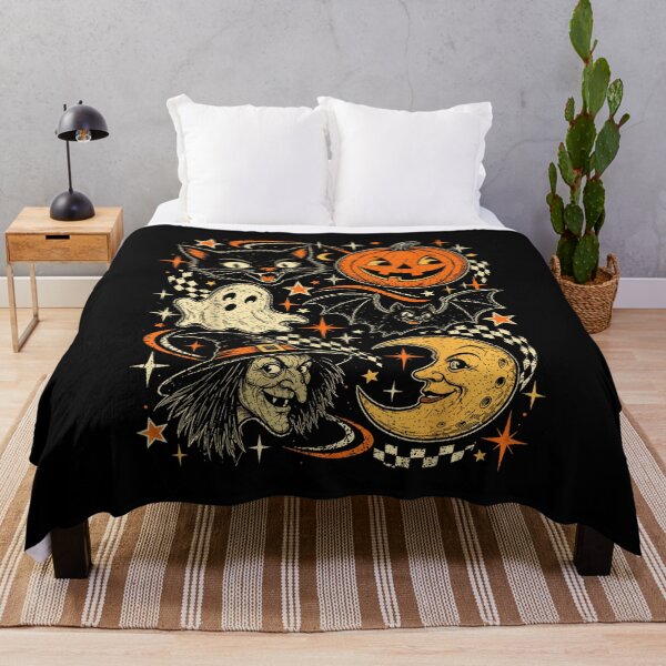 Item preview, Retro Halloween Witch Ghost Black Cat Spooky Pumpkin Moon designed and sold by HuserPiri.